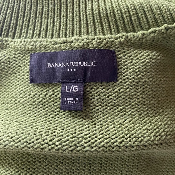 24”PTP cotton mix short sleeve sweater crew Banana Republic green - Picture 9 of 9